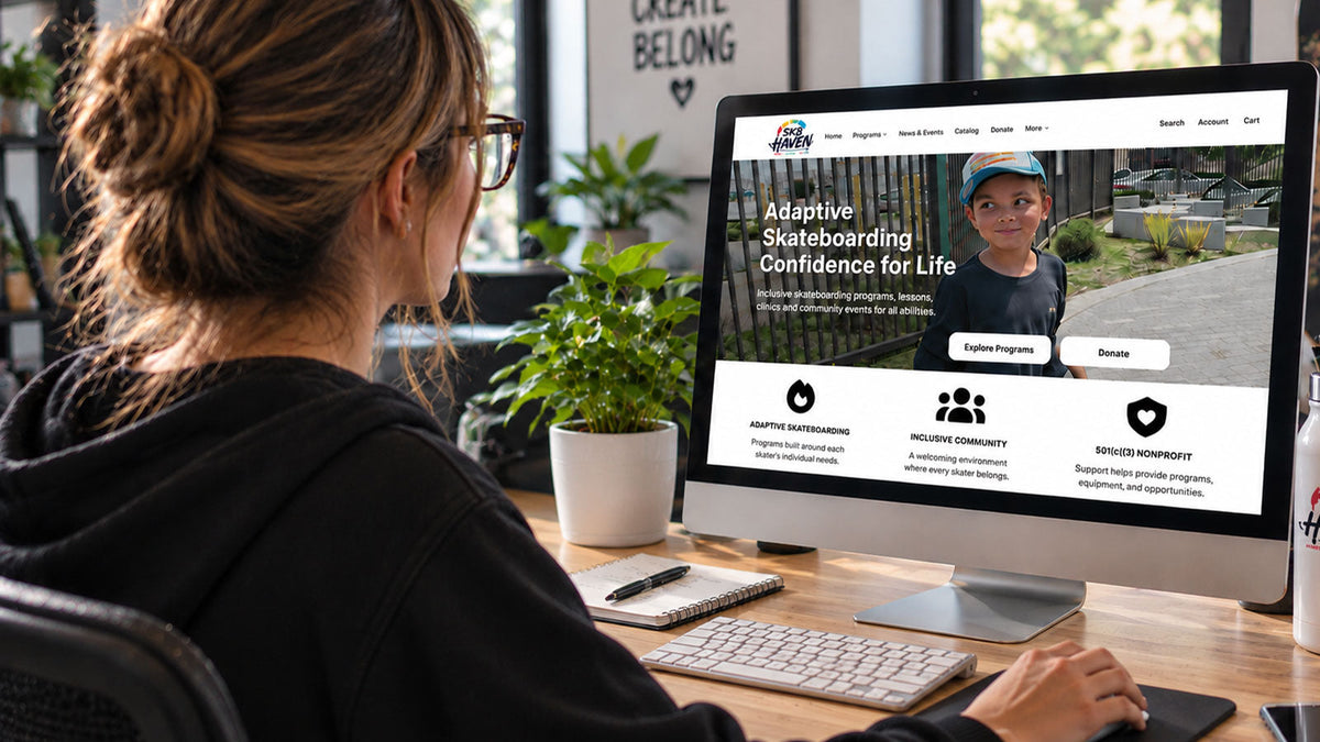 New SK8 HAVEN Shopify website designed and developed with 949 Tech Support